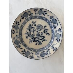 ANTIQUE STAFFORDSHIRE ENGLAND FLOW BLUE ONION PATTERN 10" PLATE